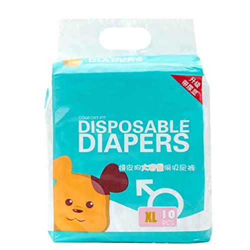 Einweg-Hundewindeln für Rüden, Größe XL, Hundehöschen mit Display-Muster, Taille 40–65 cm (Farbe: 30 Stück) von AGYH