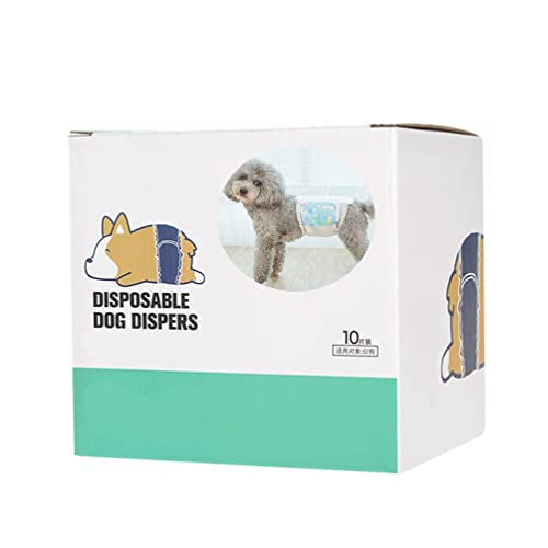 Einweg-Hundewindeln für Rüden, mit Feuchtigkeitsindikatorstreifen, Taille 20–74 cm, 10 Stück (Größe XL: XL) von AGYH