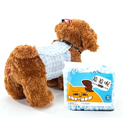Einweg-Hundewindeln für männliche Hunde, Größe XL, niedliche, bequeme, blaue Haustier-Höschen sind geeignet für mittelgroße Hunde, Taille 28–50 cm (Farbe: 30 Stück) von AGYH