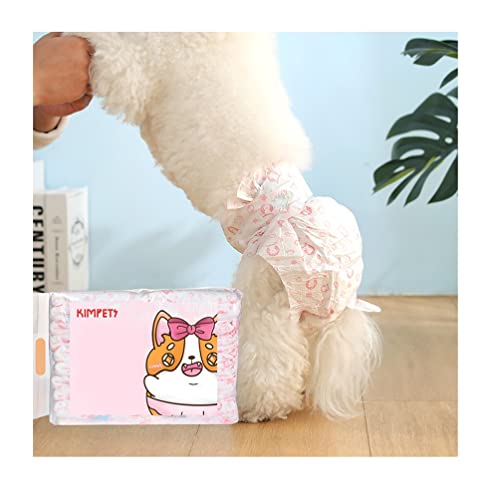Einwegwindeln für Hündinnen – L, 360° elastische Taille, mittelgroße Hundepflege, verstellbare Taille, Taille 32–52 cm (Farbe: 40 Stück) von AGYH