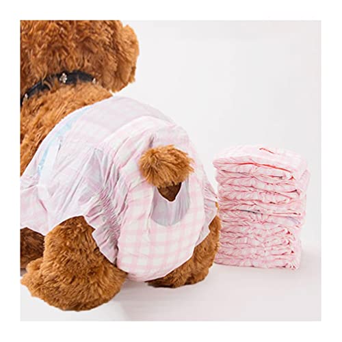Hundewindeln für Hündinnen, Größe XL, niedlich und bequem, rosa kariert, für große Hunde, Taille 40–65 cm (Farbe: 30 Stück) von AGYH