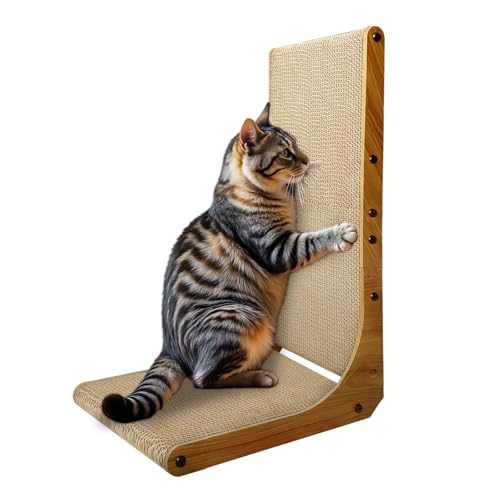 AGYM Katzenkratzer, 26 Zoll L-Form Katzenkratzpad für Indoor-Katzen, langlebiger nachhaltiger Karton-Kratzer, recycelbare vertikale Katzenkratzunterlage zum Schutz von Möbeln, groß AGYM Katzenkratzer, 26 Zoll L-Form Katzenkratzpad für Indoor-Katzen, langlebiger nachhaltiger Karton-Kratzer, recycelbare vertikale Katzenkratzunterlage zum Schutz von Möbeln, groß von AGYM