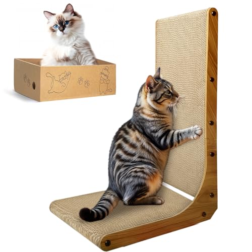 Katzenkratzkarton, 26 Zoll L Form Kratzpad, Katzenkratzpad Box für Indoor Katzen und Kätzchen, Haltbarer Karton zum Schutz von Möbeln für Indoor-Katzen, Groß Katzenkratzkarton, 26 Zoll L Form Kratzpad, Katzenkratzpad Box für Indoor Katzen und Kätzchen, Haltbarer Karton zum Schutz von Möbeln für Indoor-Katzen, Groß von AGYM
