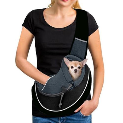 Transporttasche für Hunde, tragbar, Umhängetasche, für Hunde und Katzen, verstellbar, Reisetasche, für kleine Tiere, atmungsaktives Netzgewebe, Bauchtasche, Welpen, komfortabel, mit Tasche für von AHDMR