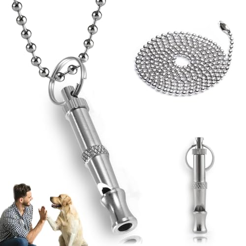 AHEJIOO Hundepfeife Hochfrequenz aus Metall, verstellbare Frequenz für Rückruf und Training, langlebige Hundepfeife Rückruf, Erziehungshilfen für Hunde von AHEJIOO