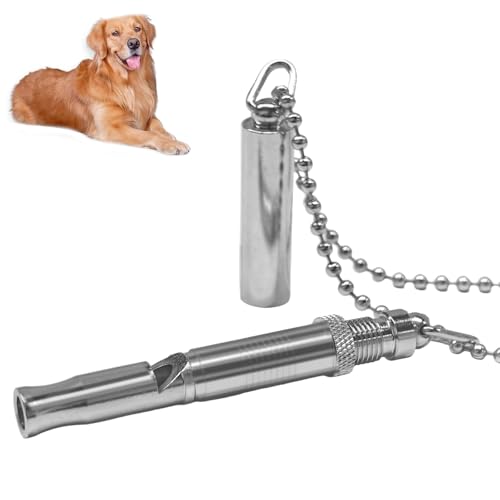 AHEJIOO Hochfrequenz Hundepfeife mit Rückruf-Funktion - Hundetraining-Pfeife mit Verstellbarer Tonfrequenz, Robustes Metall Design und 80 cm Sicherheitskette für Effektives Verhaltenstraining AHEJIOO Hochfrequenz Hundepfeife mit Rückruf-Funktion - Hundetraining-Pfeife mit Verstellbarer Tonfrequenz, Robustes Metall Design und 80 cm Sicherheitskette für Effektives Verhaltenstraining von AHEJIOO