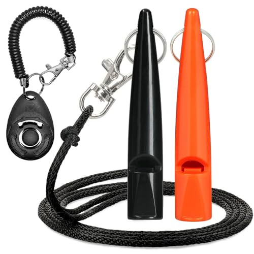 AHEJIOO 2 Pack Hundepfeife Gegen Bellen Mit Klicker & 1 Lanyard, Hundepfeife Rütter Rückruf, Verstellbare Hundepfeife Gegen Bellen, Laut Und Weitreichend, Für Die Hundeausbildung(Orange/Schwarz) AHEJIOO 2 Pack Hundepfeife Gegen Bellen Mit Klicker & 1 Lanyard, Hundepfeife Rütter Rückruf, Verstellbare Hundepfeife Gegen Bellen, Laut Und Weitreichend, Für Die Hundeausbildung(Orange/Schwarz) von AHEJIOO