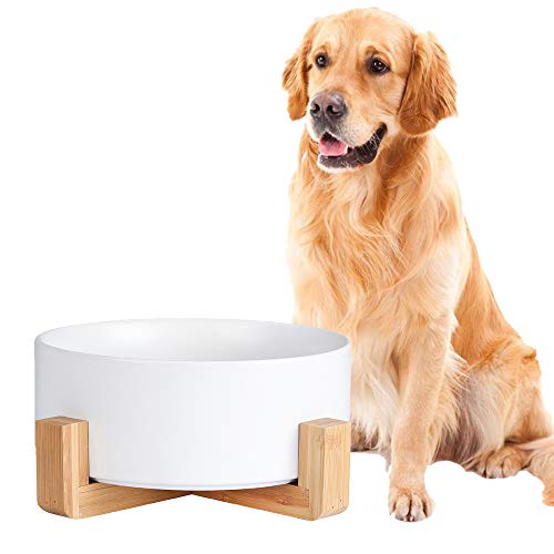 Futternapf Hund - Hundenapf Grosse Hunde mit Holz Ständer - Hundenapf Keramik Fressnapf Wassernapf 1900 ml Futternapf Hund - Hundenapf Grosse Hunde mit Holz Ständer - Hundenapf Keramik Fressnapf Wassernapf 1900 ml von AHX