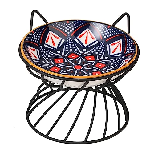 Katzennapf Erhöht Futternapf Katze Keramik - Katzennäpfe mit Rutschfestem Metallständer - Fressnapf Katze Porzellan - Hoher Katzenschüssel Anti Erbrechen - Katzenfutter Napf - Katzen Napfset - 250 ml Katzennapf Erhöht Futternapf Katze Keramik - Katzennäpfe mit Rutschfestem Metallständer - Fressnapf Katze Porzellan - Hoher Katzenschüssel Anti Erbrechen - Katzenfutter Napf - Katzen Napfset - 250 ml von AHX
