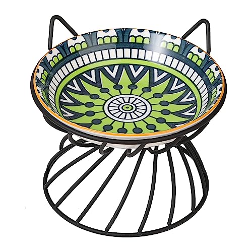 Katzennapf Erhöht Futternapf Katze Keramik - Katzennäpfe mit Rutschfestem Metallständer - Fressnapf Katze Porzellan - Hoher Katzenschüssel Anti Erbrechen - Katzenfutter Napf - Katzen Napfset - 250 ml Katzennapf Erhöht Futternapf Katze Keramik - Katzennäpfe mit Rutschfestem Metallständer - Fressnapf Katze Porzellan - Hoher Katzenschüssel Anti Erbrechen - Katzenfutter Napf - Katzen Napfset - 250 ml von AHX
