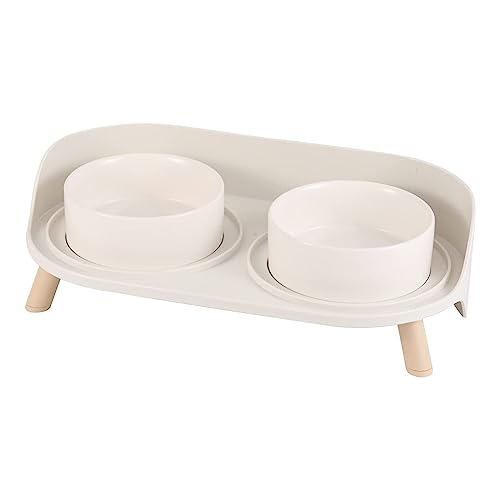 Katzen Napfset Katzennapf Erhöht Keramik - Doppelt Katzennäpfe mit Rutschfestem Ständer und Spritzschutz - Fressnapf Katze Napf - Futternapf Wassernapf Set für Welpen Kleine Hunde - 2 x 480 ML Katzen Napfset Katzennapf Erhöht Keramik - Doppelt Katzennäpfe mit Rutschfestem Ständer und Spritzschutz - Fressnapf Katze Napf - Futternapf Wassernapf Set für Welpen Kleine Hunde - 2 x 480 ML von AHX