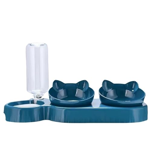 3 In 1 Katzennapf Futternapf Für Katzen, Katzennapf Mit Wasserspender Doppelnapf Trennung Von Trocken Und Nassfutter Geneigte Futternapf Katzenfressnapf Automatisch Für Indoor-Katzen, Hunde(C) von AHYBE