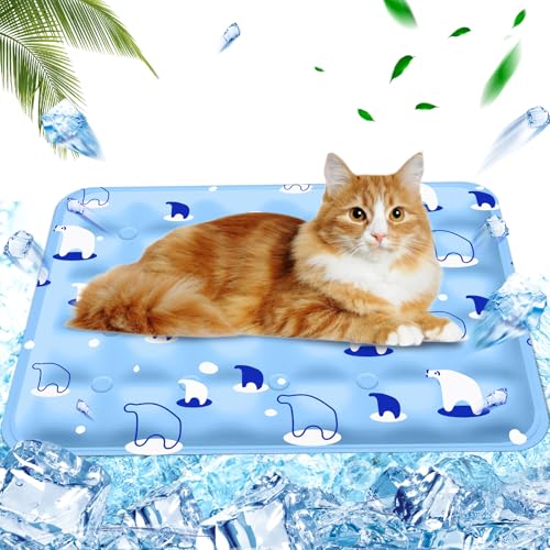 AHYDFSR Kühlmatte für Hunde - Hunde kühlmatte für Hund & Katze, Kühl Hundedecke, für Haustiere & Mensch, Hellblauer Eisbär, 40×50cm, M AHYDFSR Kühlmatte für Hunde - Hunde kühlmatte für Hund & Katze, Kühl Hundedecke, für Haustiere & Mensch, Hellblauer Eisbär, 40×50cm, M von AHYDFSR
