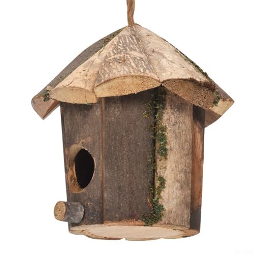 Vogelhaus-Nest aus Holz, natürliche Dekoration, Vogelhütte, Garten, Vogelhaus, Dekoration, natürlicher Charme für Ihren Garten oder Außenbereich von AIDNTBEO