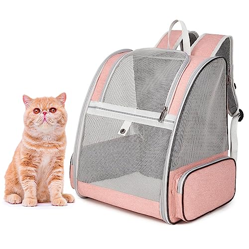 Haustier-Rucksack für Hunde, Katzen, Welpen, Vollständig Belüftetes Netzgewebe, von Fluggesellschaften Zugelassen, Entworfen für Reisen, Wandern, Spaziergänge und den Außenbereich, Rosa Haustier-Rucksack für Hunde, Katzen, Welpen, Vollständig Belüftetes Netzgewebe, von Fluggesellschaften Zugelassen, Entworfen für Reisen, Wandern, Spaziergänge und den Außenbereich, Rosa von AIFUSI
