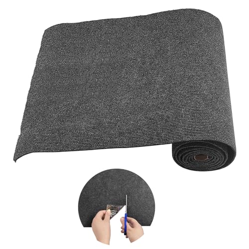 AIHSUMC Selbstklebend Kratzmatte Katze, 200x40cm Kratzteppich Katze Wand, Kratzbretter Katze Vorleger Katzenkratzbretter an Wand/Sofa/Bett, Widerstandsfähig Kratzmöbel Schutzung, Dunkelgrau von AIHSUMC