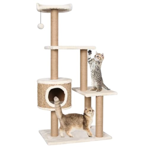 Cat Supplies Katzenbaum mit Kratzbaum, 123 cm, Seegras Tiere & Haustierbedarf von AIJUUKJP