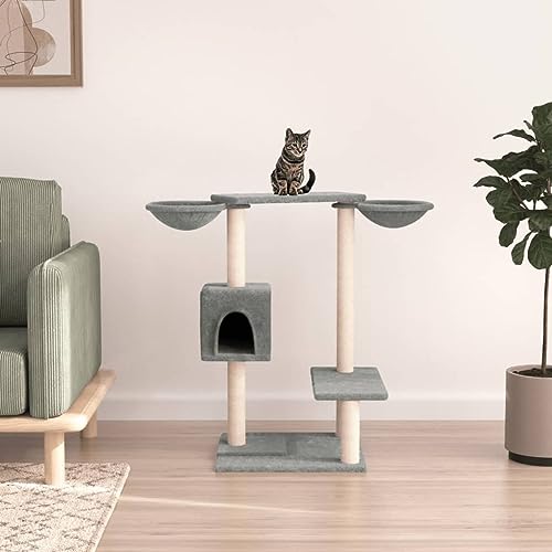 Cat Supplies Katzenbaum mit Kratzstämmen Hellgrau 82 cm Tiere & Haustierbedarf von AIJUUKJP