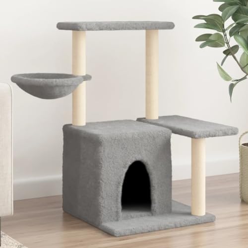 Cat Supplies Kratzbaum mit Sisal-Kratzstämmen Hellgrau 83 cm Tiere & Haustierbedarf von AIJUUKJP