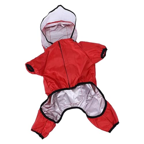 wasserdichter Hunderegenmantel mit Geschirröffnung - Stilvoll & Schützend (pink, L) von AILAIKE