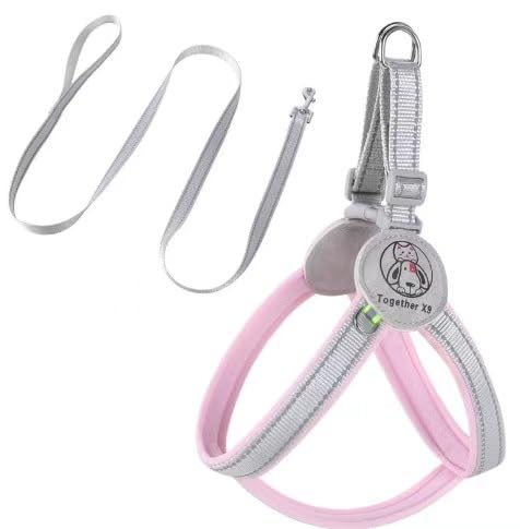 AILEVERS Easy Walk Hundegeschirr, kein Ziehen, Step-in-Haustiergeschirr für kleine, mittelgroße Hunde und Katzen, Rosa, Größe M von AILEVERS