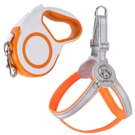 AILEVERS Easy Walk Step-in-Haustiergeschirr, kein Ziehen, Hundegeschirr für kleine, mittelgroße Hunde und Katzen, Orange+, Größe S AILEVERS Easy Walk Step-in-Haustiergeschirr, kein Ziehen, Hundegeschirr für kleine, mittelgroße Hunde und Katzen, Orange+, Größe S von AILEVERS