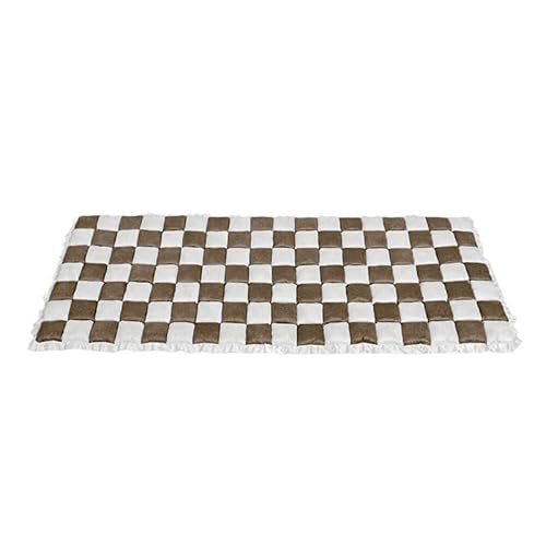 AILISK Funny Fuzzy Cream-Colored Large Plaid Square Fuzzy Pet Dog Mat Bed Couch Cover(Braun,70 * 180) von AILISK
