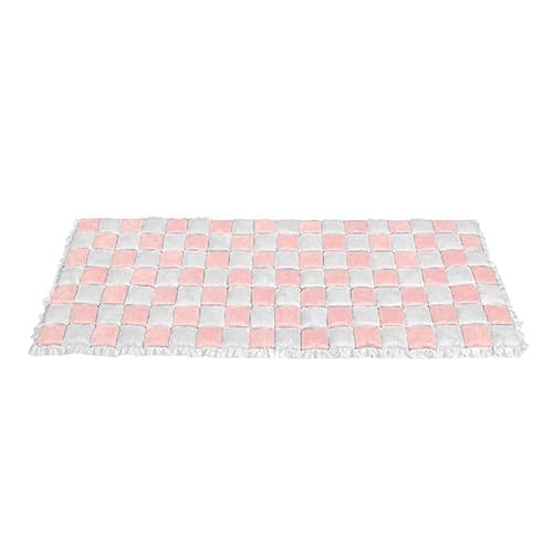 AILISK Funny Fuzzy Cream-Colored Large Plaid Square Fuzzy Pet Dog Mat Bed Couch Cover(Rosa,70 * 180) von AILISK