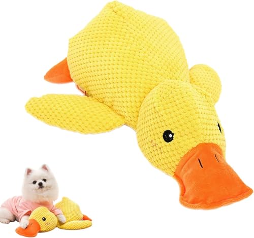 AILISK Quack Quack Protenmond Original Antistressente für Hunde | Spielzeug gegen Trennungsangst (Gelb,M(28 * 32CM)) von AILISK