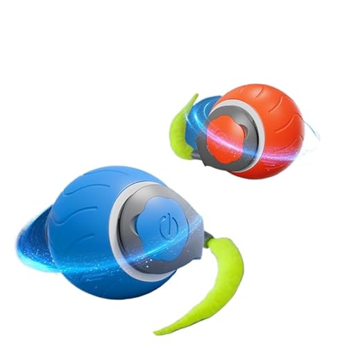 AILISK Tierbedarf-Plus Interaktives Selbstfahrendes Katzenspielzeug (2 Stück (orange + blau)) von AILISK