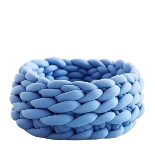 Tierbedarf-Plus Handgeflochtenes Katzenkörbchen(Blau,40cm) von AILISK