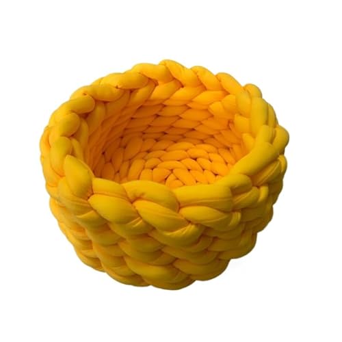 Tierbedarf-Plus Handgeflochtenes Katzenkörbchen(Gelb,45cm) von AILISK