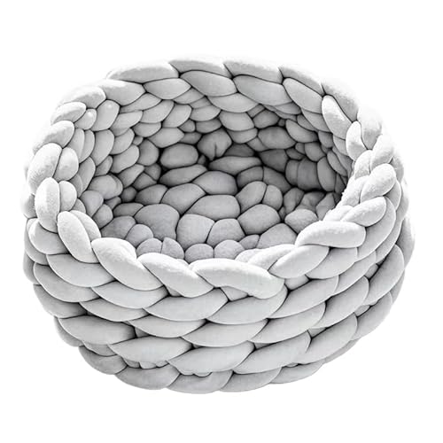 Tierbedarf-Plus Handgeflochtenes Katzenkörbchen(Grau,40cm) von AILISK