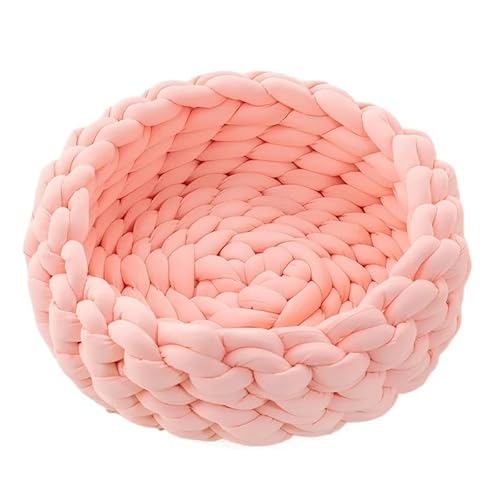 Tierbedarf-Plus Handgeflochtenes Katzenkörbchen(Rosa,40cm) von AILISK