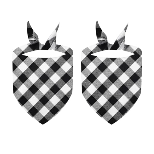 Wendbares Haustier-Halstuch, Festival-Kostüm, Hunde-Party, Halstuch, Halsband, Urlaub, Verkleidung, Hunde, kariertes Halstuch, 2 Stück von AIRHSKWI