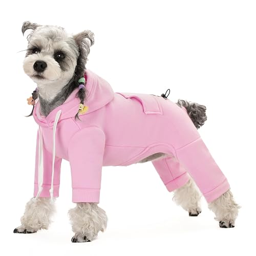 Hunde-Kapuzenpullover mit vier Beinen, mit Tasche, reflektierendes Sweatshirt für kleine Hunde, weicher und warmer Hunde-Kapuzenpullover mit Zeichnungen, einfarbiger Kapuzen-Fleece Hunde-Kapuzenpullover mit vier Beinen, mit Tasche, reflektierendes Sweatshirt für kleine Hunde, weicher und warmer Hunde-Kapuzenpullover mit Zeichnungen, einfarbiger Kapuzen-Fleece von AITOLI