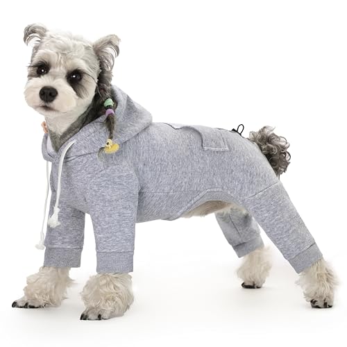 Hunde-Kapuzenpullover mit vier Beinen, mit Tasche, reflektierendes Sweatshirt für kleine Hunde, weicher und warmer Hunde-Kapuzenpullover mit Zeichnungen, einfarbiger Kapuzen-Fleece Hunde-Kapuzenpullover mit vier Beinen, mit Tasche, reflektierendes Sweatshirt für kleine Hunde, weicher und warmer Hunde-Kapuzenpullover mit Zeichnungen, einfarbiger Kapuzen-Fleece von AITOLI