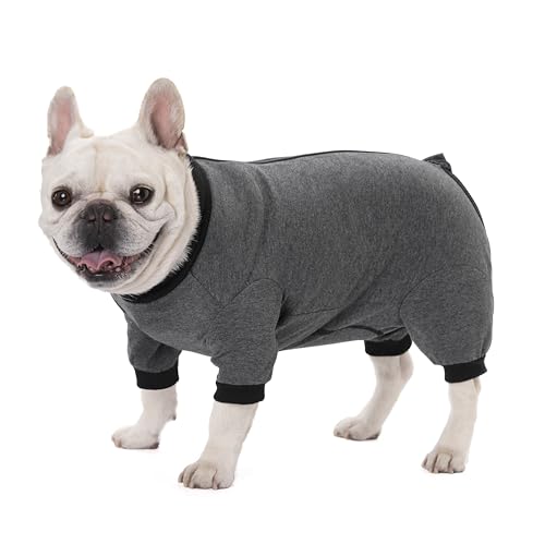 Hunde-Operationsanzug, Einteiler für Hündinnen, Einteiler für Hündinnen, Einteiler für die Genesung nach Operationen, französische Bulldoggen, kleine Hunde, langärmelig, für Haarausfall von AITOLI