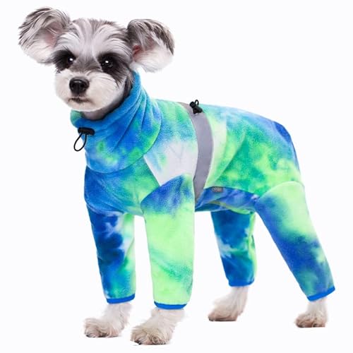 Hundemantel für kleine Hunde, Polar-Fleece-Hunde-Pyjama, Body, Welpen-Einteiler, Batik-Jumpsuits, warme Kleidung, Vierbeiner, Ganzkörper-Winterjacke von AITOLI