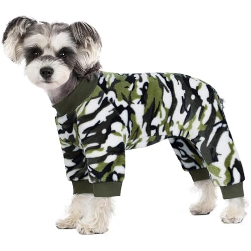 Hunde-Pyjama für kleine Hunde, Camouflage, Winter-Einteiler, warmer Samt-Welpenanzug, Hunde-Body, Winterkleidung für Chihuahua, Yorkie, Teetasse, Schnauzer, kaltes Wetter von AITOLI