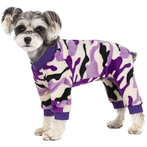 Hunde-Pyjama für kleine Hunde, Camouflage-Winter-Hunde-Einteiler, warmer Samt-Welpenanzug, Hunde-Bodysuits, Mädchen Jungen Hund Winterkleidung für Chihuahua, Yorkie, Teetasse, Schnauzer, kaltes Wetter von AITOLI