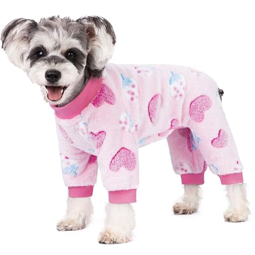 Hunde-Pyjama für kleine Hunde, Winter-Hunde-Einteiler, warmer Samt-Welpen-Overall, Hunde-Bodysuits, Mädchen Jungen Hund Winterkleidung für Chihuahua, Yorkie, Teetasse, Schnauzer, kaltes Wetter von AITOLI