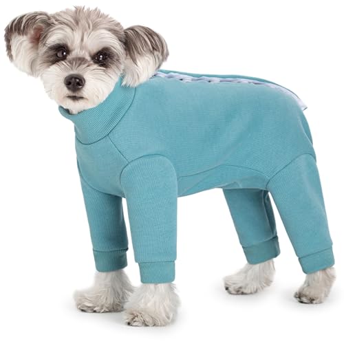 Hunde-Wintermantel für kleine Hunde, vierbeinig, warmer Fleece-Einteiler, hoher gerippter Kragen, Winterkleidung, Overall, Anti-Haarausfall, warme Welpen-Weihnachtsjacke Hunde-Wintermantel für kleine Hunde, vierbeinig, warmer Fleece-Einteiler, hoher gerippter Kragen, Winterkleidung, Overall, Anti-Haarausfall, warme Welpen-Weihnachtsjacke von AITOLI