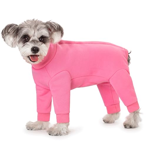 Hunde-Wintermantel für kleine Hunde, vierbeinig, warmer Fleece-Einteiler, hoher gerippter Kragen, Winterkleidung, Overall, Anti-Haarausfall, warme Welpen-Weihnachtsjacke Hunde-Wintermantel für kleine Hunde, vierbeinig, warmer Fleece-Einteiler, hoher gerippter Kragen, Winterkleidung, Overall, Anti-Haarausfall, warme Welpen-Weihnachtsjacke von AITOLI