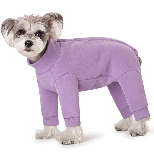 Hunde-Wintermantel für kleine Hunde, vierbeinig, warmer Fleece-Einteiler, hoher gerippter Kragen, Winterkleidung, Overall, Anti-Haarausfall, warme Welpen-Weihnachtsjacke Hunde-Wintermantel für kleine Hunde, vierbeinig, warmer Fleece-Einteiler, hoher gerippter Kragen, Winterkleidung, Overall, Anti-Haarausfall, warme Welpen-Weihnachtsjacke von AITOLI