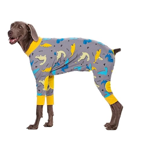 Pullover Große Hunde Pyjama, Langarm Hund Neuter Dehnbarer Overall, 4 Beine Hund Onesie Shirt mit Ellenbogenpolstern, Verhindern Sie Lecken, Wundschutz von AITOLI