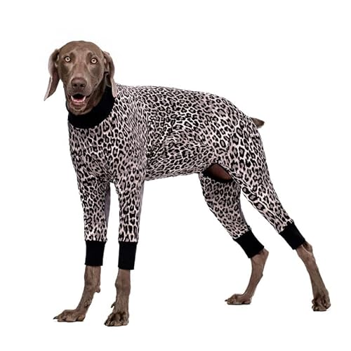 Pullover Große Hunde Pyjama, Langarm Hund Neuter Dehnbarer Overall, 4 Beine Hund Onesie Shirt mit Ellenbogenpolstern, Verhindern Sie Lecken, Wundschutz von AITOLI