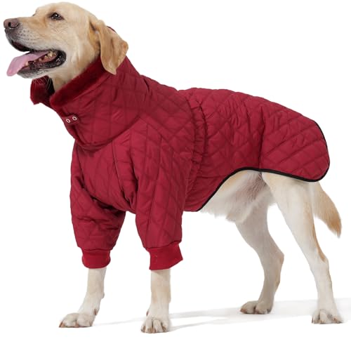 Warmer Mantel mit doppeltem Reißverschluss, Winterkleidung für kleine, mittelgroße und große Hunde, Rollkragen-Pufferjacke, zwei Beine, kaltes Wetter, wind- und wasserdichte Winterjacke Warmer Mantel mit doppeltem Reißverschluss, Winterkleidung für kleine, mittelgroße und große Hunde, Rollkragen-Pufferjacke, zwei Beine, kaltes Wetter, wind- und wasserdichte Winterjacke von AITOLI