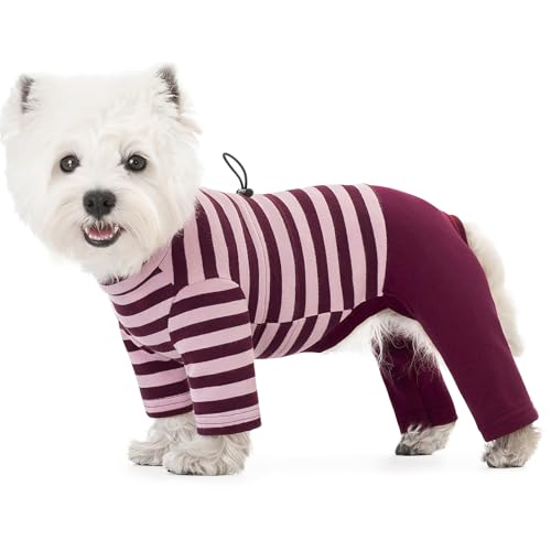 Wintermantel für Hunde – warme Baumwolle, kaltes Wetter, gestreift, Rundhalsausschnitt, lange Ärmel, Overall, farbblockierte Kleidung für kleine, mittelgroße Hunde, Einteiler, Anti-Haarausfall Wintermantel für Hunde – warme Baumwolle, kaltes Wetter, gestreift, Rundhalsausschnitt, lange Ärmel, Overall, farbblockierte Kleidung für kleine, mittelgroße Hunde, Einteiler, Anti-Haarausfall von AITOLI