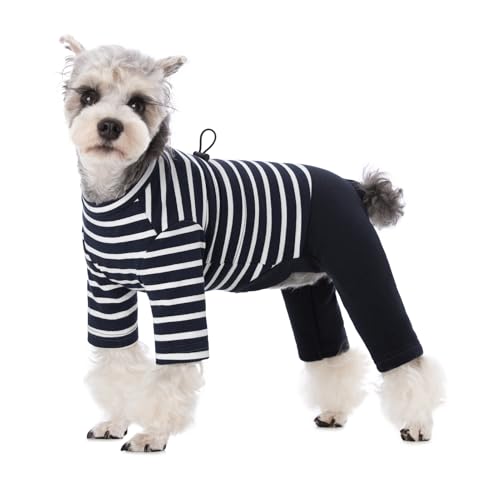 Wintermantel für Hunde – warme Baumwolle, kaltes Wetter, gestreift, Rundhalsausschnitt, lange Ärmel, Overall, farbblockierte Kleidung für kleine, mittelgroße Hunde, Einteiler, Anti-Haarausfall Wintermantel für Hunde – warme Baumwolle, kaltes Wetter, gestreift, Rundhalsausschnitt, lange Ärmel, Overall, farbblockierte Kleidung für kleine, mittelgroße Hunde, Einteiler, Anti-Haarausfall von AITOLI